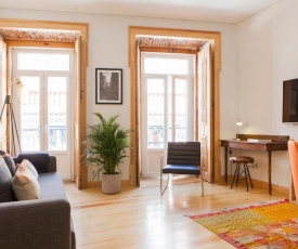 Charming Flat with Balconies Central Chiado District 2 Bedrooms & AC 19th Century Building